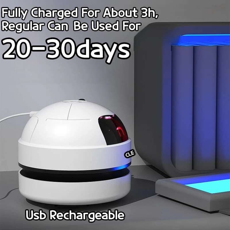 Mini Odkurzacz Biurkowy, Przenośny, Ładowany, do Samochodu i Klawiatury 🧹