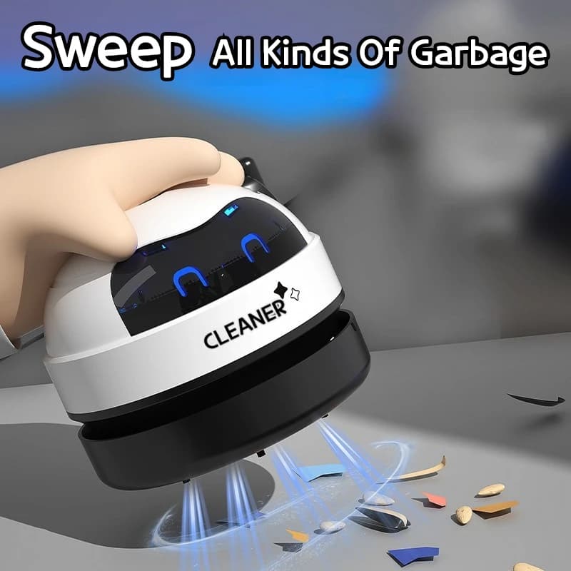 Mini Odkurzacz Biurkowy, Przenośny, Ładowany, do Samochodu i Klawiatury 🧹